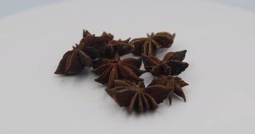 Rotating Close Up of Brown Star Anise