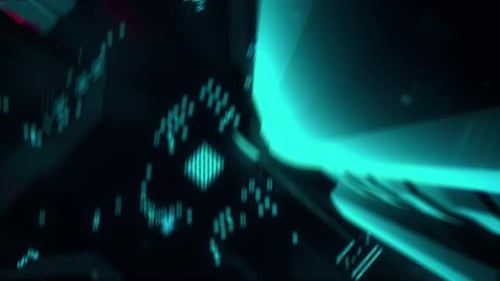 Futuristic Digital Corporate Meeting with Holographic Text Reveals