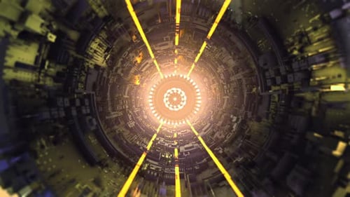 Futuristic Sci-Fi Tunnel Warp Speed Travel Background Loop