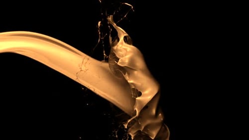 Abstract Gold Paint Splashing Forming Face