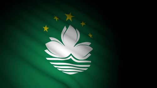 Macao Flag Blowing in Wind