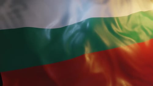 Waving Bulgaria Flag Realistic Animation Seamless Loop