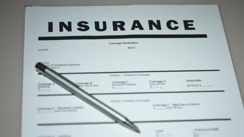 Denied Document of Insurance Policy Hand Stamps Seal on Official Paper