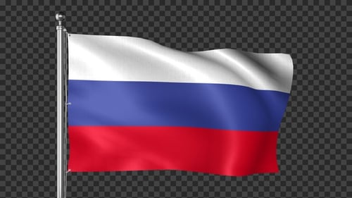 Waving Russian Flag Animation with Alpha Channel