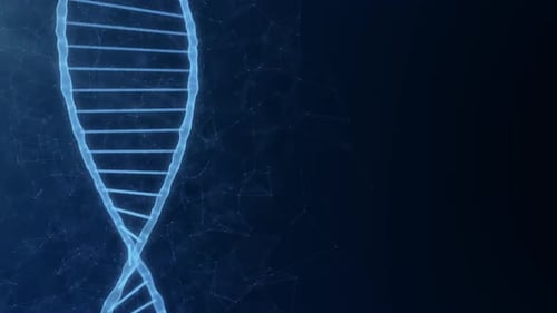 Fond de molécule d'ADN avec espace de copie pour un projet scientifique et biotechnologique 4k