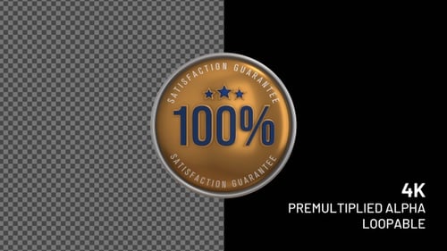 3D Animated Corporate Gold and Silver Guarantee Badges