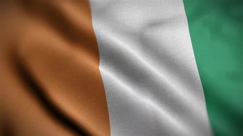 Ivory Coast Flag Waving Seamless Animation