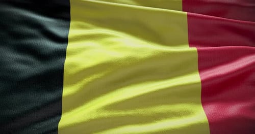 Realistic Waving Belgium Flag Animation