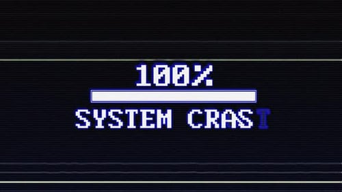 Retro Glitch Loading Bar Animation with System Crash Text