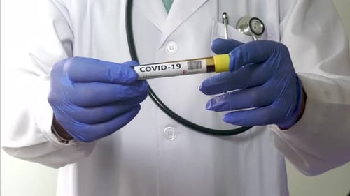 Coronavirus blood test in hospital laboratory