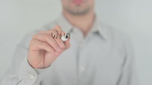 Man Writes 'What Are Your Values' On Glass
