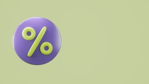 Bouncy 3D Percentage Symbol for Business and Sales