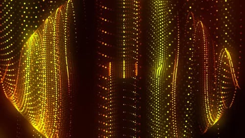 Abstract Golden Particle Wave Movement Loop Background