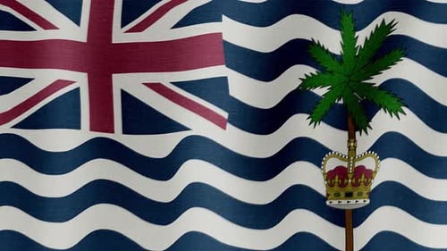 Realistic Waving Flag of British Indian Ocean Territory