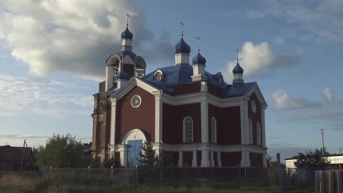 Crosses and domes of russian orthodox church