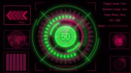 Radar HUD Screen Animation 4K. Vd 1370