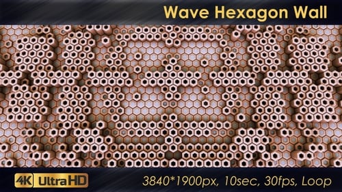 Abstract Geometric Hexagon Pillars Waving Seamless Loop Background
