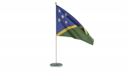 Realistic 3D Solomon Islands Flag Waving Animation