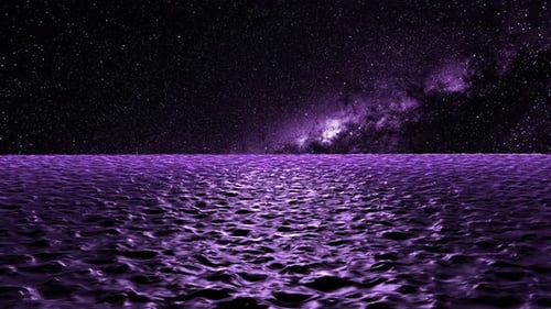 4K Purple Ocean And Milkyway Seamless Loop