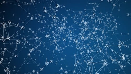 Modern Digital Network of Connected User Icons