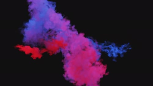 Mixing of Colorful Multicolored Smoke