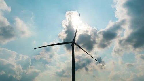 Wind Turbine With Clouds