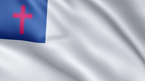 Waving Christian Flag with Realistic Fabric Animation