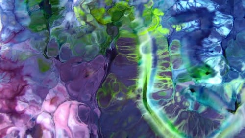Abstract Colors Spreading Paint Swirling And Blast