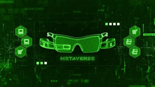 Futuristic Metaverse AR Smart Glasses Digital HUD Animation