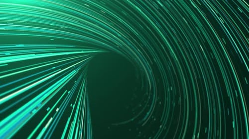 Hintergrund der abstrakten digitalen Glasfaserlinien mit beweglichen Punkten