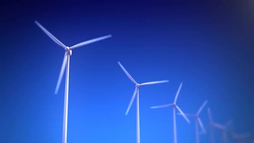Stromerzeugende Windturbinen drehen sich um. Animation in Endlosschleife.
HD