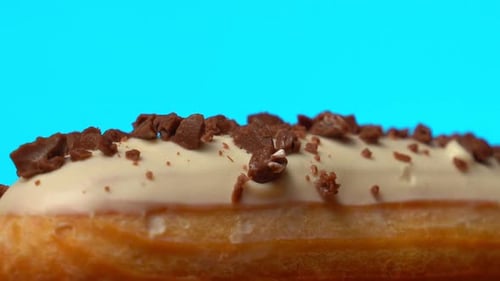 Close-Up of a Glazed Chocolate Eclair Pastry