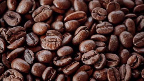 Roasted Coffee Beans Close Up Food