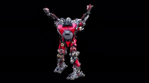 Animated 3D Futuristic Robot Character Posing