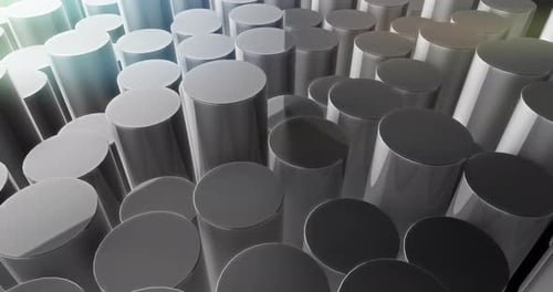 Modern Abstract 3D Cylinders Up Down Animation Loop