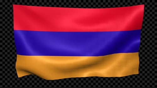 Waving Armenian Flag Loop Animation with Alpha Channel