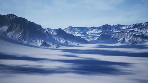 Snow Covered Beautiful Mountain Peaks