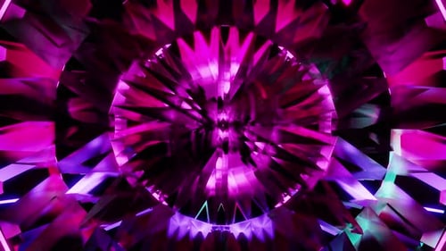 Purple Round Kaleidoscope Vj Loop Background 4K