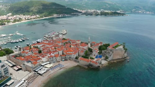 Old Town in Budva in a Beautiful Summer Day Montenegro