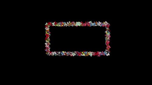 Colorful Butterflies Forming a Decorative Frame Animation