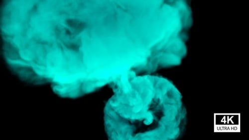 Fluid Cyan Smoke Burst Element