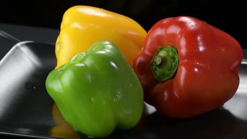 Fresh Peppers Yellow, Red and Green Vegetables