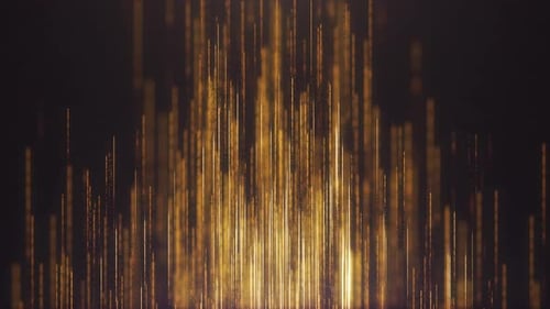 Shimmering Golden Particle Trails Abstract Background