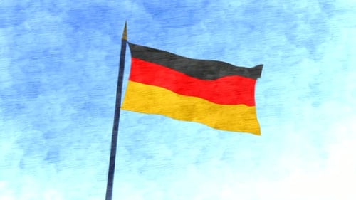 German Flag Waving with Artistic Paint Effect