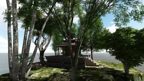 concept de terrain flottant avec nuance balinaise