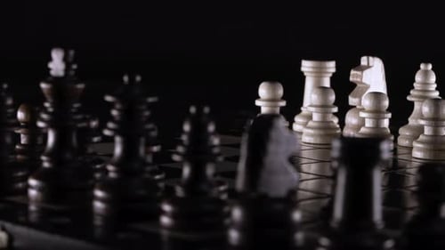 Chess Pieces on Chessboard Game Strategy