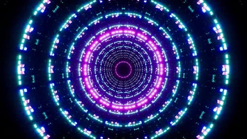 Blinking Purple Light Neon Tunnel 4K Loop