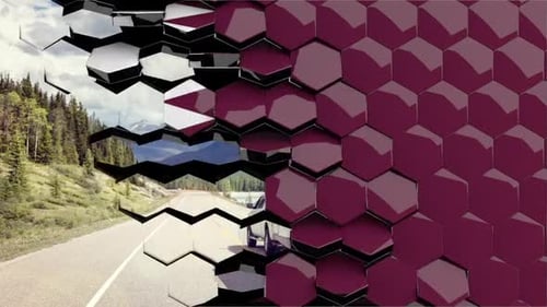 Geometric Hexagon Tile Reveal Transition