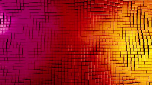 3D colorful cubes forming waves