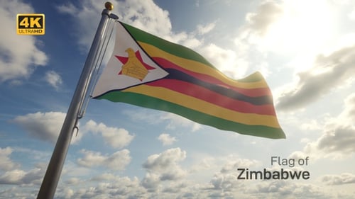 Waving Flag of Zimbabwe in Realistic 3D Animation